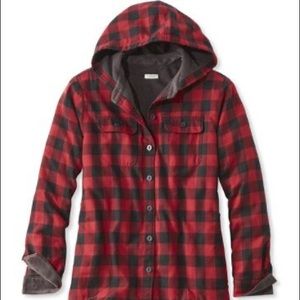 L.L. Bean Women's Fleece-Lined Flannel Hoodie